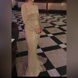 Elegant Gold Evening Gown
